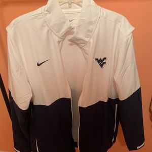 Blue and white mens nike wvu jacket large.